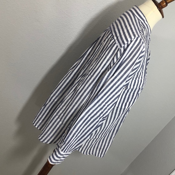 Madewell Striped Summer Pull Over Lace Up Neck - Picture 4 of 8